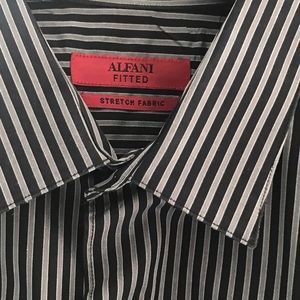 Alfani Black and gold strip fitted dress shirt